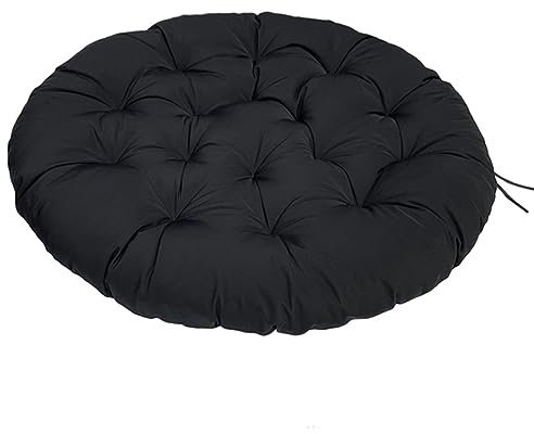 Coussin rond imperméable pour canapé de jardin épais rembourré pour mobilier d'extérieur Coussin relaxant pour balancelle Noir 60 x 60 cm