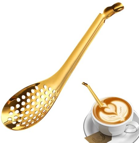 Cucchiai Per Caviale | Filtri Scanalati Per Sferificazione Molecolare | Scolapasta Per Cucchiaio Da Bar In Acciaio Inossidabile Color Oro O Argento | Gadget Da Cucina Per Caviale, Salse, Stufati E Cer