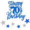 Royal Blue Happy 70th Birthday Cake Toppers for Cake,Personalised Cake Toppers for Boy Men Girl Women Decorations,Glitter Cupcake Topper Cake Topper Kit 70th Birthday Party Cake Decoration Supplies