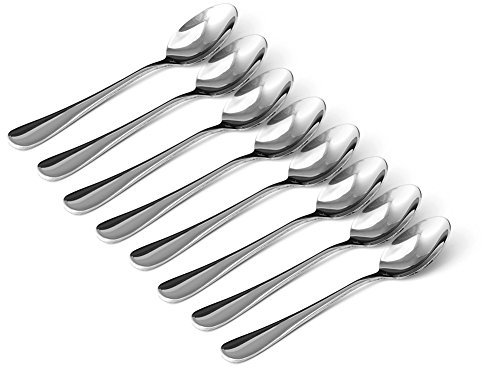 Stainless Steel Coffee Spoon 8 Pcs Oval Mouth Spoons with Handle Reusable for Cafe Coffee Powder Making Stiring