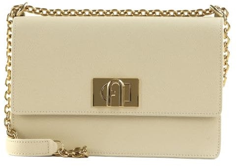 Furla Leder Umhängetasche Abendtasche 1927 Crossbody 24 Panna creme