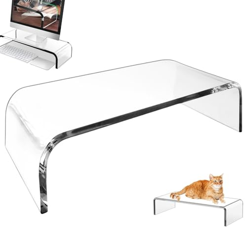 Genérico Élévateurs en acrylique - Support pour moniteur en acrylique | Support écran d'ordinateur portable | Support de bureau pour clavier et souris