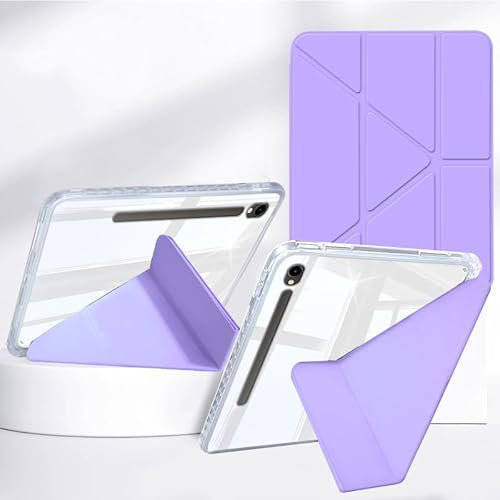 Rosbtib Funda para Samsung Galaxy Tab S10 Lite 2025/ S10 FE 2025/ S9 FE 10.9, Galaxy Tab S9 11, Soporte Plegable abatible Multi-View, Panel Trasero Transparente con Soporte para bolígrafo, Morado