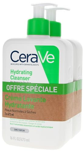 Cerave Cleanse Corps Crème Lavante Hydratante Peaux Normales à Sèches 2x473ml