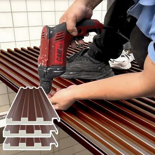 Elitix All Weather Brown Roofing Panels Corrugated, Insulated Roof Tiles Panels for Patio Gazebo Garages, Rainproof Ceiling Panel/Wall Siding Panels(3 pcs,L 1.8m/70.8in/5.9ft)