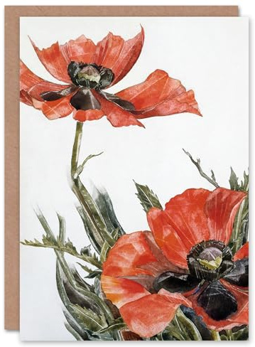 Artery8 Charles Demuth Art Card Red Poppies Floral Painting