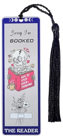 Metall Lesezeichen, Skelett-Nerd Book Marks, Lesezeichen Dark Romance mit Quaste, Edelstahl Buch Zubehör, Lustige Geschenke für Leseratten Buchliebhaber Familie Freunde