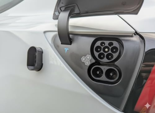 DC Schutzkappe Elastisch Lade Anschluss Port Deckel für Tesla Model 3/X/Y/S Elektroauto Schutz vor Nässe, Schmutz und Korrosion (Magnetisch Schwarz)
