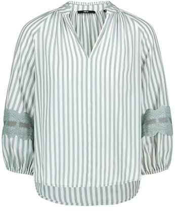 zero Damen Schlupfbluse mit Streifen 40, Cream/Blue