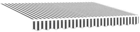 HFXHIJXQ Markisen-Ersatzstoff Anthrazit-Weiß 330x195 cm Polyester Robustes Sonnenschutz-Gewebe für Balkon Terrasse Garten Modernes wetterfestes Design für Lange Freiluftmomente