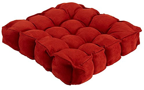 Lancashire Textiles Support Booster Cushion in Terracotta Red 18''x18''x4.5'' - Faux Suede with Soft Hollowfibre Filling - Comfortable Single Seat Cushion for Posture & Pain Relief