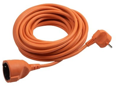 Meister - Prolunga con terra, in plastica, per interni, IP20, con protezione per bambini, prolunga Schuko, Arancione, 7433250