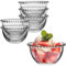 Glass Dessert Bowls Set of 6 - Beaded Edge Glassware Bowls Alfresco Dining Tableware