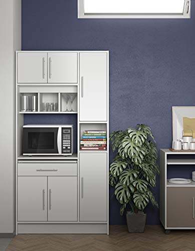 TemaHome 8070X2121A80 Aparador Microondas Madera Blanca 88 x 180 x 40 cm