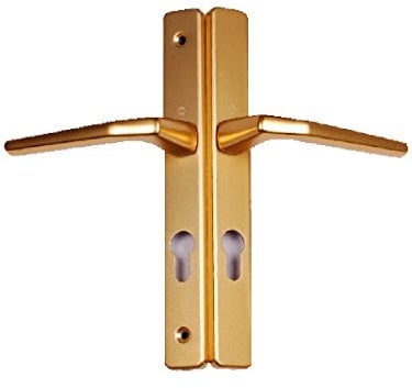 Upvc Door Handle 200mm 199mm Screw Fix 70mm PZ - Gold