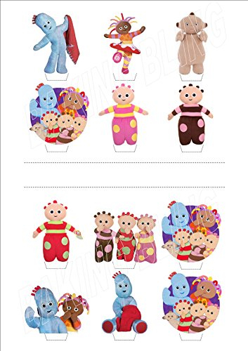 12 x in The Night Garden New - Fun Novelty Birthday Premium Stand UP - Edible Wafer Card Cake Toppers Decorations