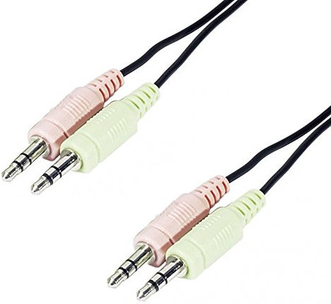 N.c. Cable 2X Audio 2X Micro Jack Macho / Macho 3,5mm 180cm Nuevo Negro