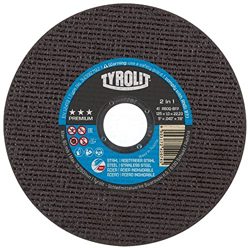 Tyrolit 34332798 Extra dünne 2in1-Premium-Trennscheiben, 41, A60q-BFP, Abmessungen 230 x 1,9 x 22,23 mm