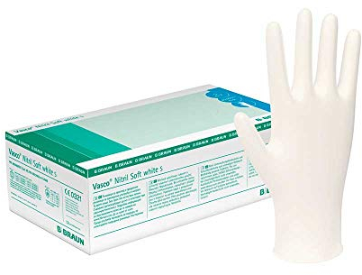 B.Braun Vasco Nitril Soft white Untersuchungshandschuh Nitrilhandschuhe Einmalhandschuhe, pf, M, 200St