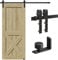 CCJH 292cm (9.6FT) Schiebetür Set schiene laufschienen mit Bodenführung Holz schiebetürbeschlag, Nachrüsten