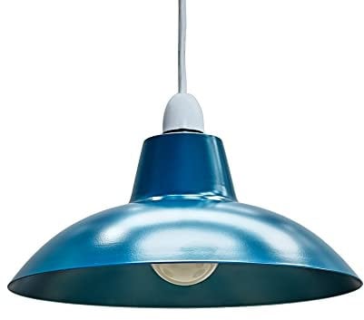 MiniSun | Retro Style French Blue Metal Ceiling Light Shade | Pendant Lights, Home Décor & Improvement Essential