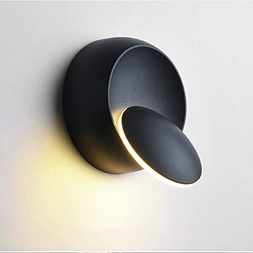 Moderne Wandleuchten, Wandleuchte, LED, Deckenleuchte, 360 Grad drehbar, Treppenleuchte für Flur, kreativ (schwarz)