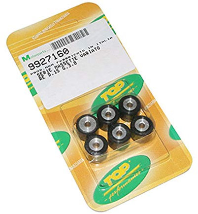 GALET SCOOT TOP PERF 15x12 4,5g (x6) POUR MBK 50 BOOSTER, NITRO, OVETTO, STUNT-YAMAHA 50 BWS, AEROX, NEOS
