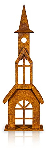 Blümelhuber Kathedrale Deko Skulptur für Garten, Terrasse oder Balkon - Metall Edelrost Garten Deko Hochzeit Windlicht