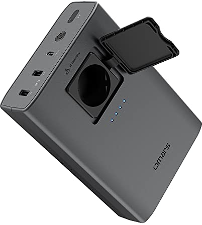 Omars Batterie Externe 88Wh 24000mAh avec Prise de Courant AC 90W 220V, Type-C PD 18W, 2xUSB 5V/2,4A, Batterie de Secours Chargeur Portable pour Ordinateur Portable Macbook Pro Air Drones Caméra