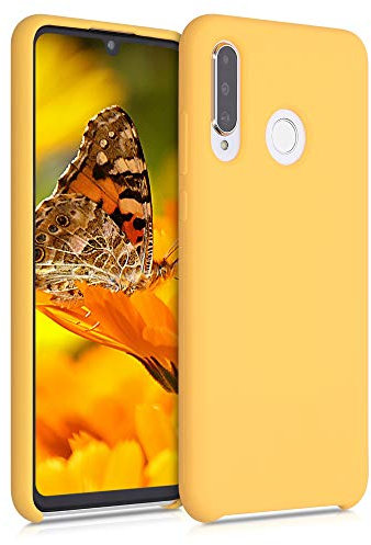 kwmobile Hülle kompatibel mit Huawei P30 Lite Hülle - Silikon Handy Case - Handyhülle weiche Oberfläche - kabelloses Laden - Mango