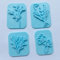 Set mit 4 Blumen Polymer Clay Stamps Monstera Bouquet Textur Prägung