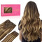 WENNALIFE Extensiones de Clip de Pelo Natural, Balayage Marrón Chocolate a Rubio Miel 150g 40cm 9 Piezas Extensiones Pelo Natural Remy Cabello Humano Extensiones Pelo Natural Clip Extensiones de Clip