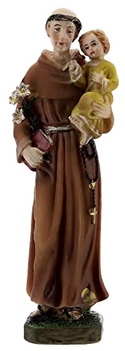 Holyart Statue in resina e PVC: Statuetta Sant'Antonio Bambino abiti gialli resina 12 cm
