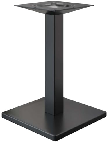 GGMMÖBEL Madrid | Tischgestell für Esstisch, Schreibtisch | Tischbeine | Schwarz | Tischfüße | Bodenplatte: 45 x 45 cm | Säule: 8 cm | Gesamthöhe: 72 cm
