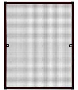 APANA - Fenster Fliegengitter mit Alurahmen & strapazierfähigem Fiberglasgewebe - Insektenschutz Fenster mit umlaufender Bürstendichtung - Fenster Montage ohne Bohren (100 x 120 cm | Braun)
