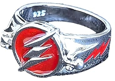 S925 Sterling Silber Flash Ring für Männer und Frauen ~ Open Cover Barry Allens Ring,