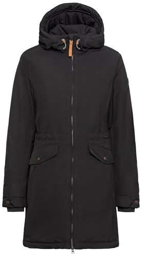 camel active Damen Funktionsmantel mit Kapuze Schwarz, womenswear-40
