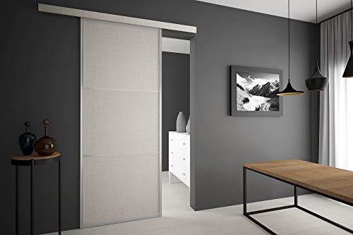 Alucabina - Porta scorrevole esterno muro Larghezza Vano 75 cm - Altezza vano 270 cm - SU MISURA. Finitura legno a scelta
