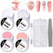 TEEROVA Solid Nail Extension Builder Gel Set, 4 Colors Non-Sticky Hand Nail Extension Solid Builder Gel with Nail Tools, Nail Art Hard Gel for Nails Sculpting Manicure 3D Modeling