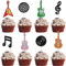 SYKYCTCY 24 Pack Guitar Cupcake Toppers Music Notes Cupcake Toppers Glitter Guitar Rock Cupcake Picks Musical Instrument Cake Decorations for Musician Baby Shower Birthday Party Supplies