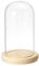 PATIKIL 5.9x3.1 Klar Cloche Glaskuppel Glas Glocke Vitrine Tischplatte Tafelaufsatz mit Holzsockel für LED Licht Pflanzen Heimdekoration