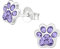 Laimons Mädchen-Ohrstecker Ohrringe Kinderschmuck Hundepfote Pfote mit Glitzer aus Sterling Silber 925 (Violett)