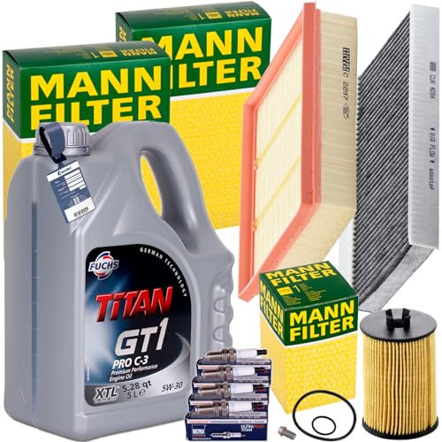 Inspektionspaket + 5L FUCHS 5W30 Motoröl passend für A/B Klasse W169