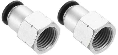 PATIKIL Push to Connect Fittings, 2 Pcs 8mm OD Tube to 1/4 Inch NPT Female Thread Air Line Quick Connect Fittings