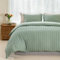Tokokimo Seersucker Housse de Couette 240x220 cm, en Microfibre Douce avec Fermeture Éclair, 1 Parure de Lit 220x240cm + 2 Taies d'oreiller 65x65cm, Vert Sauge