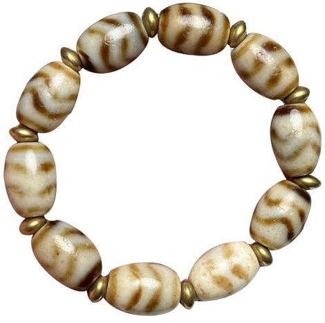 YHDONE Tibetisches natürliches altes Material, hoher Ölzellstoff, gelbes Wasserzeichen, Achat, Dzi-Perlenschnur (mit Zertifikat) für Damen und Herren, Jade-Armbänder für Männer und Frauen, middle,