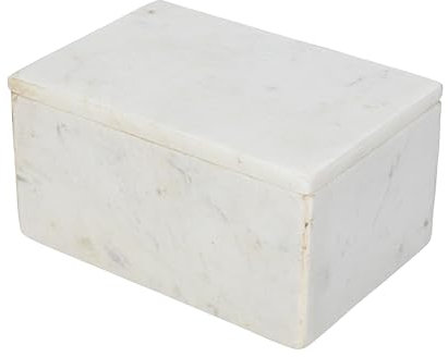 Bloomingville Marble Box Storage Container with Lid, White