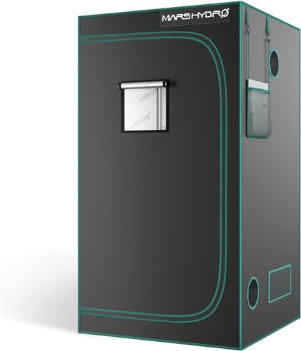 MARS HYDRO Growzelt 90x90x180cm,Indoor Grow Tent Reflektierende Mylar Zuchtzelte Hydrokultur,abnehmbaren Boden Tablett,für Pflanzen wachsen Raum