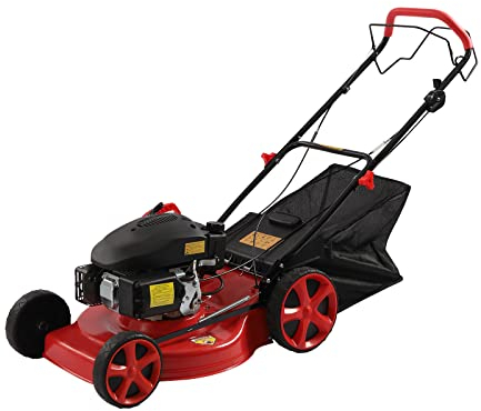 JAYEUW Benzin Rasenmäher Radantrieb Mulchfunktion 51 cm Schnittbreite 8 Schnitthöhenverstellung 4kw 60 Ltr Fangsack Klappbarer