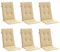vidaXL Hochlehner-Auflagen 6 STK. Melange Beige 120x50x4 cm Stoff